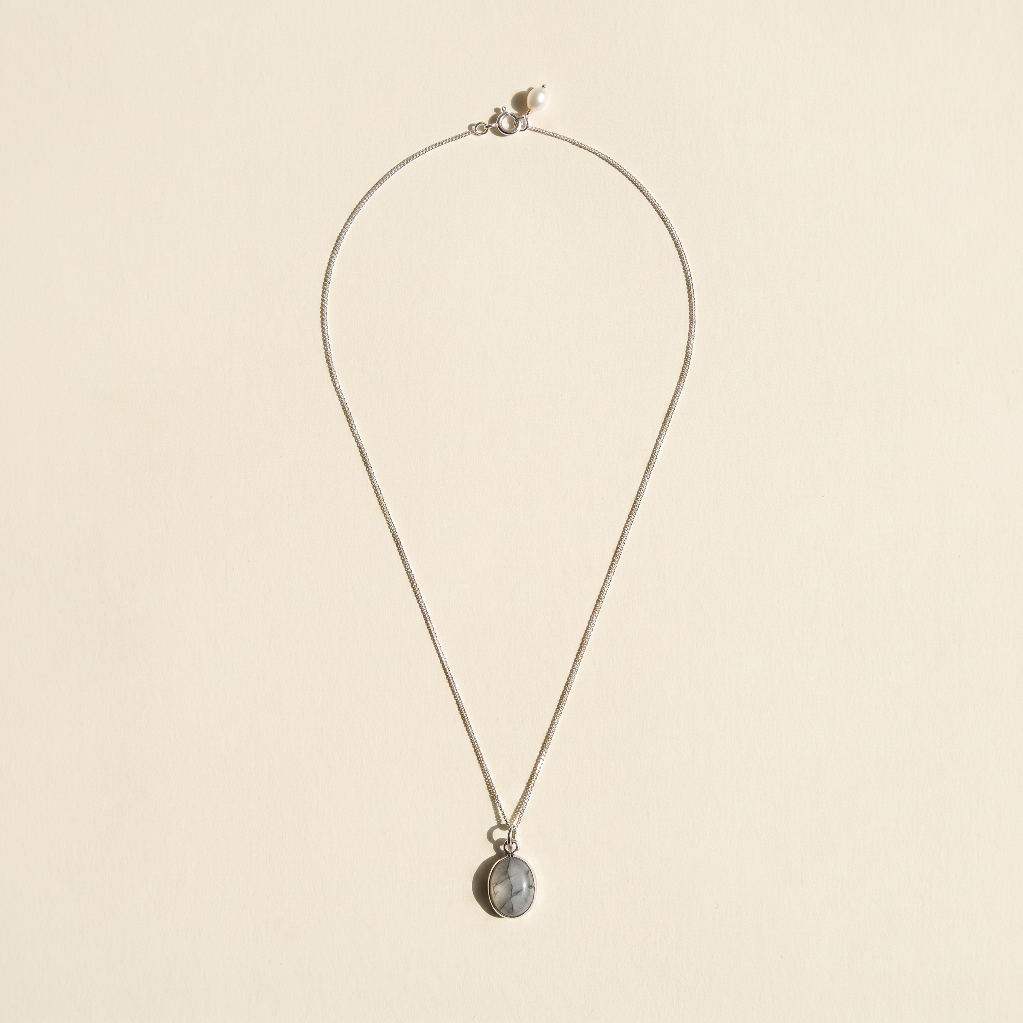 AQUA MARINE SILVER NECKLACE