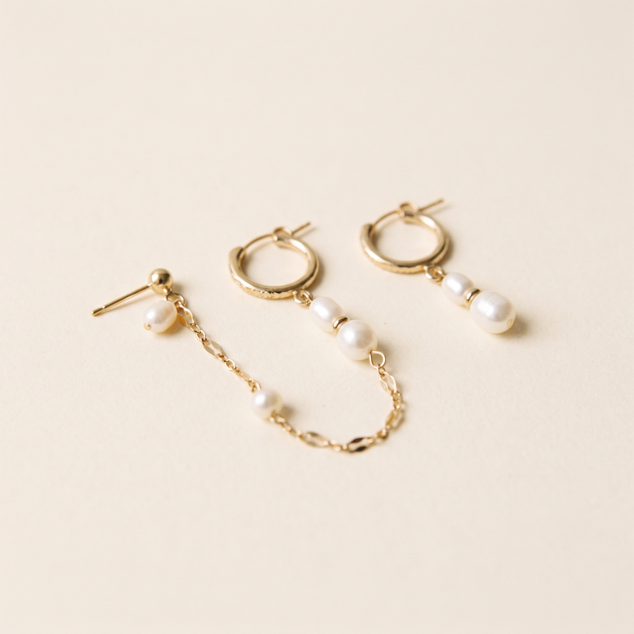 JOHN DOUBLE GOLD EARRINGS