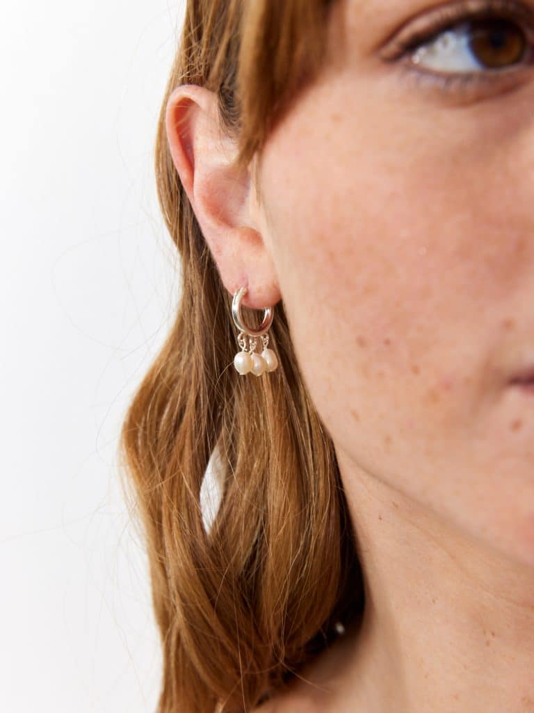 TRIPLE SILVER EARRINGS