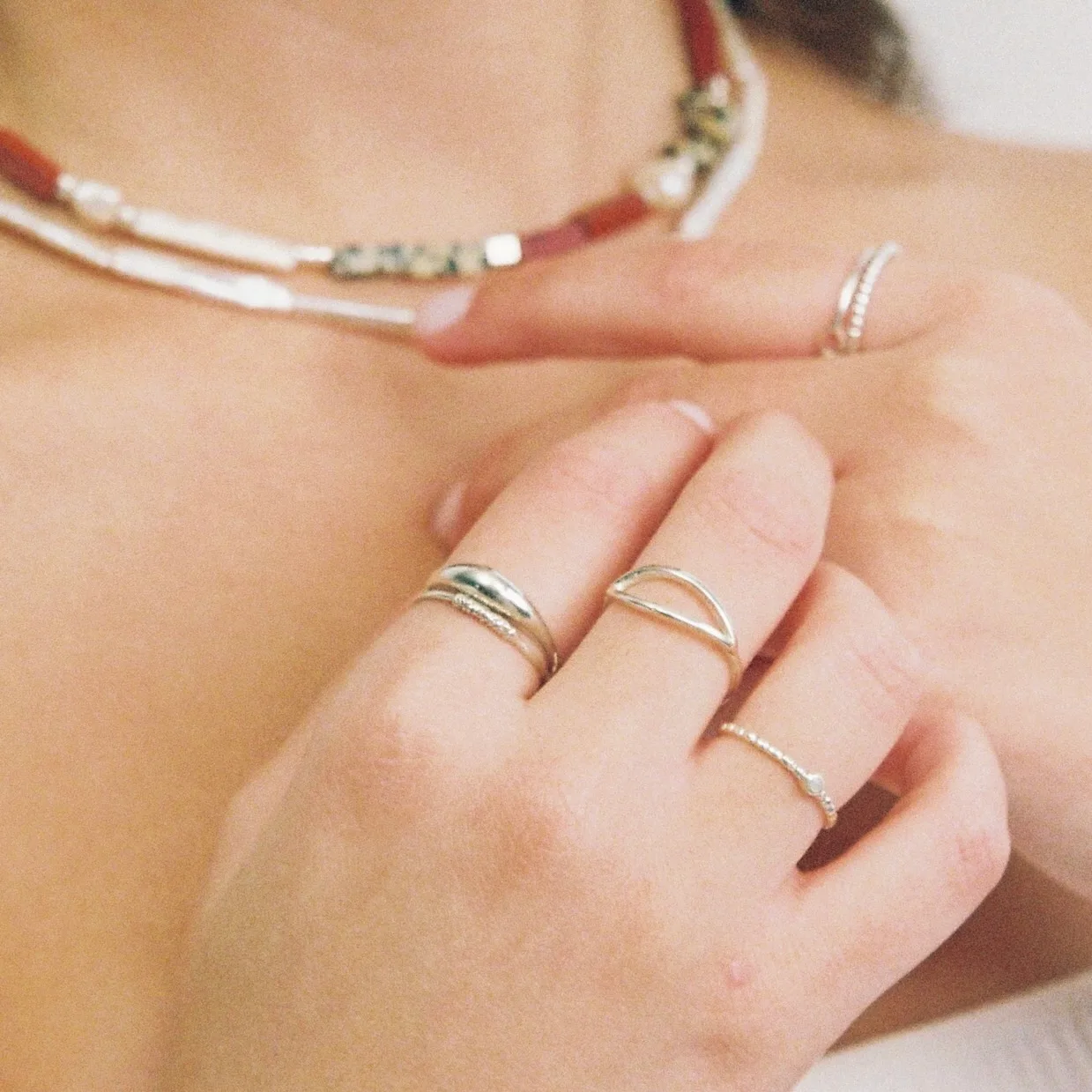 STONE SILVER RING