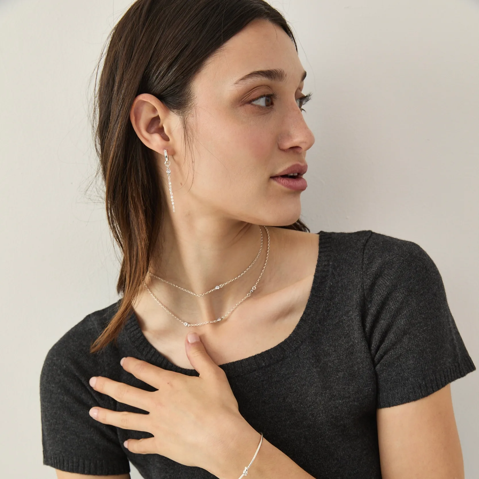 NICOLE SILVER EARRINGS