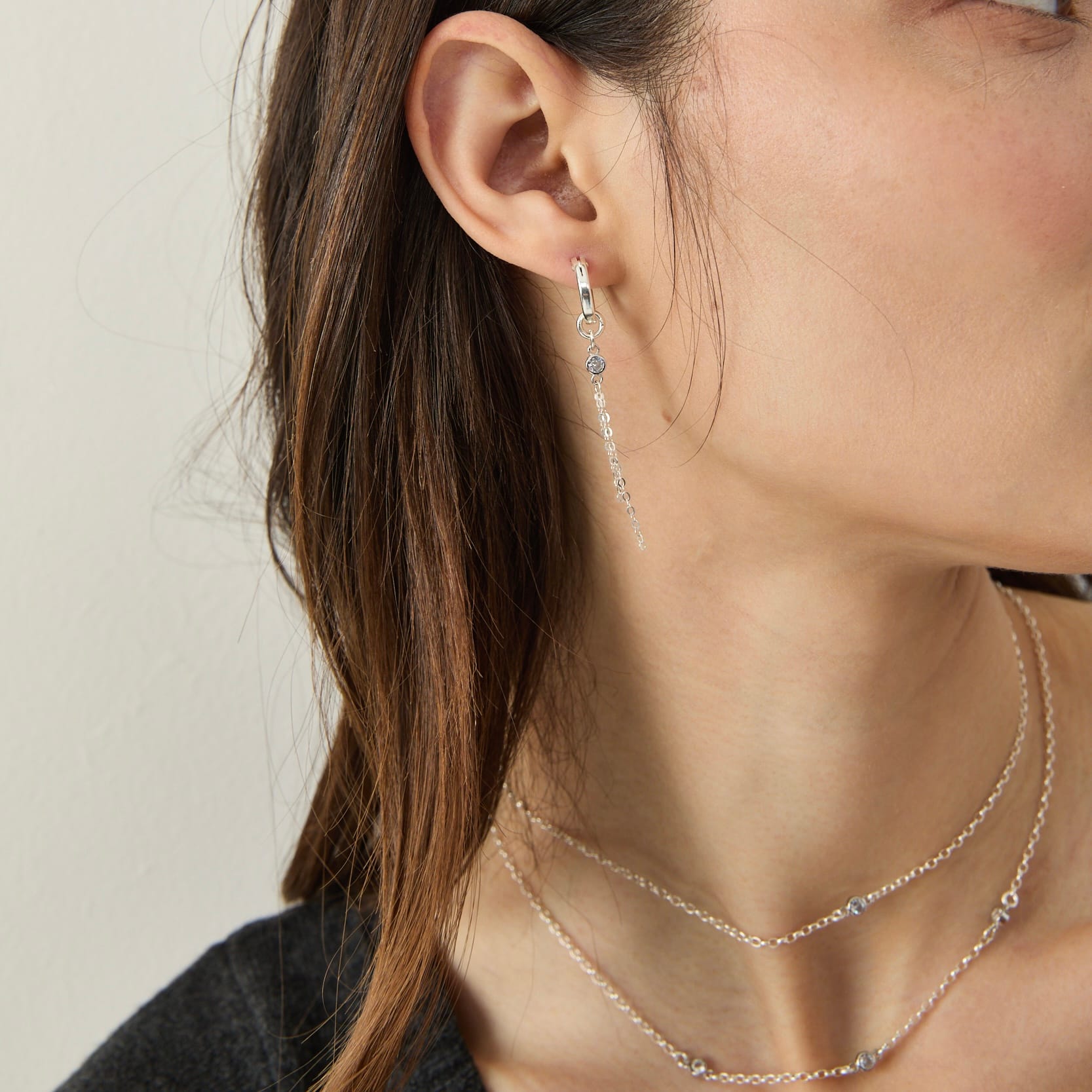 NICOLE SILVER EARRINGS