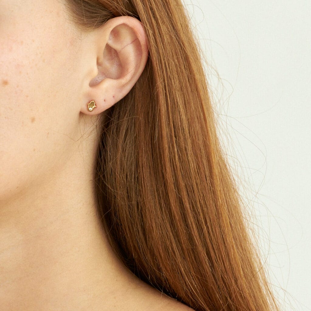 GOLD HAMSA EARRING