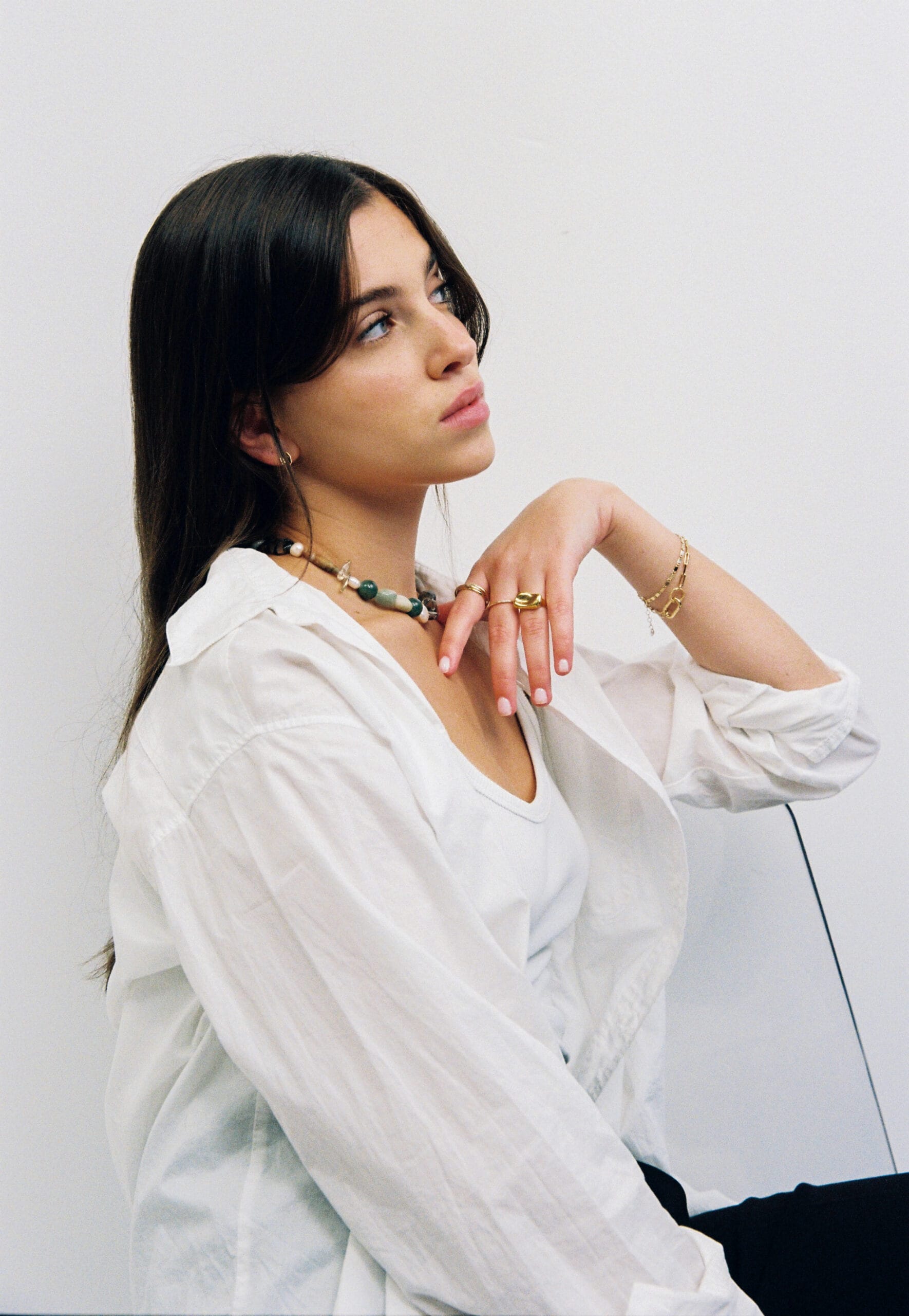 THE GREEN NECKLACE IN SILVER